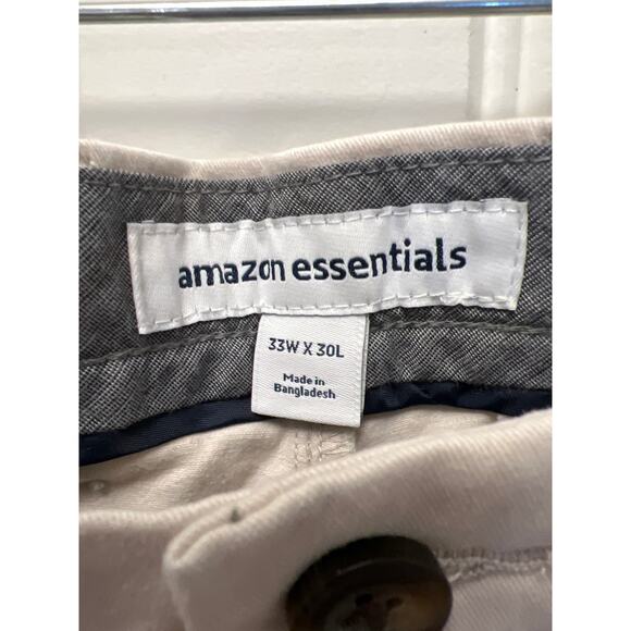 NWT Amazon Essentials Men’s Athletic-Fit Stretch Chino Pants Size 33Wx30L Stone - Picture 4 of 6